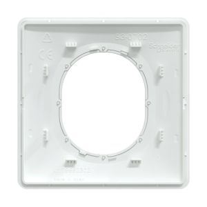 Plaque de finition Schneider Ovalis 1 poste blanc avec bague effet argent chromé - vue de dos