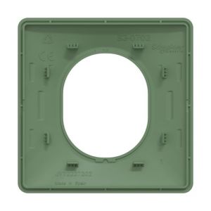 plaque de finition 1 poste Schneider Ovalis couleur vert forêt - vue de dos