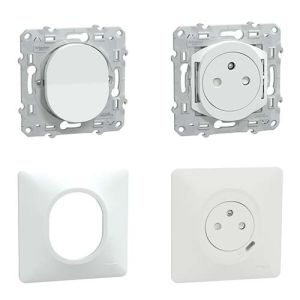 SCHNEIDER Ovalis ProBox 40 plaques simples + 30 prises + 10 VV + 1 prise USB C blanc