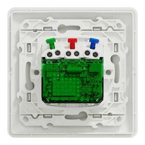 Prise de courant 2P+T + USB Type-C complète affleurante coloris blanc SCHNEIDER Ovalis - vue de dos