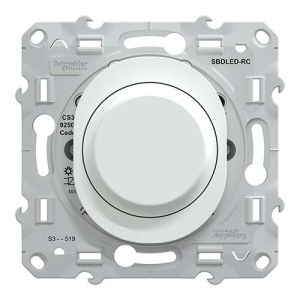 Interrupteur variateur rotatif SCHNEIDER Ovalis blanc - vue de face
