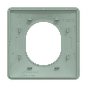 Plaque de finition 1 poste coloris sauge Schneider Ovalis - vue de dos