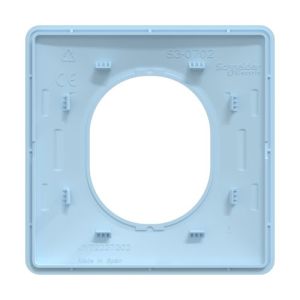 plaque de finition 1 poste Schneider Ovalis bleu azurin - vue de dos