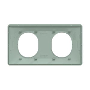 plaque de finition 2 postes schneider ovalis coloris sauge - vue de dos