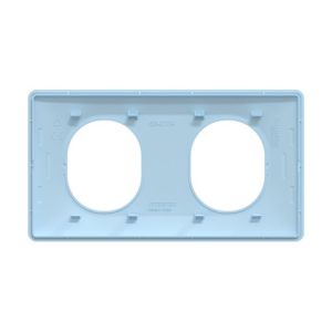 plaque de finition 2 postes bleu azurin Schneider Ovalis - vue de dos