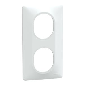 Plaque de finition double au coloris blanc