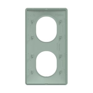 plaque de finition 2 postes vertical schneider ovalis coloris sauge - vue de dos