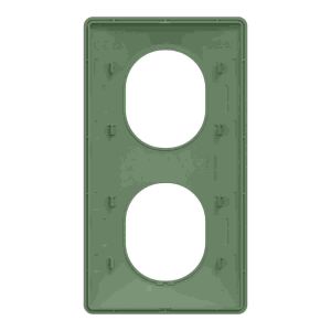 plaque de finition 2 postes vertical schneider ovalis coloris vert forêt - vue de dos