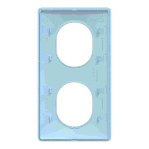 plaque de finition 2 postes vertical schneider ovalis bleu azurin - vue de dos