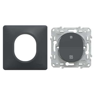 SCHNEIDER Ovalis Bouton poussoir VMC complet anthracite