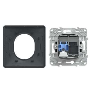 Prise RJ45 grade 3 catégorie 6 STP SCHNEIDER Ovalis complet anthracite