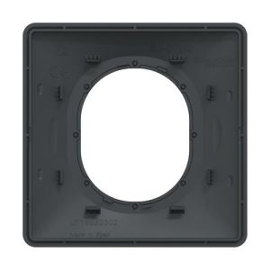 plaque de finition 1 poste schneider ovalis anthracite liseré laiton - vue de dos