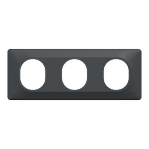 SCHNEIDER Ovalis Plaque anthracite 3 postes
