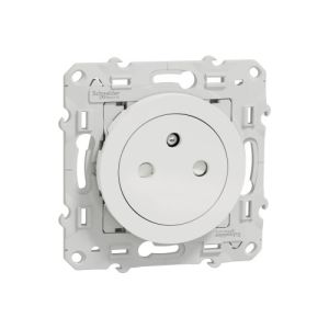 Prise 2P+T affleurante blanche Schneider Odace