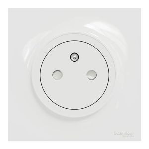 SCHNEIDER Odace Prise de courant 2P+T affleurante complète blanc