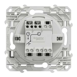 Bouton poussoir blanc Schneider Odace pour sonnette - vue de derrière