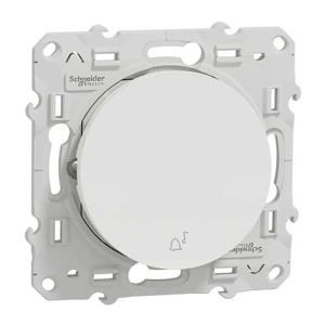 Bouton poussoir blanc à composer Schneider Odace pour sonnette