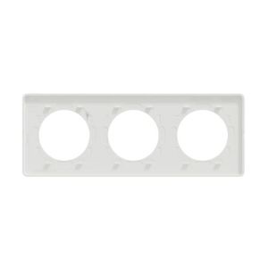 Plaque triple SCHNEIDER Odace Touch bronze brossé avec liseré blanc - vue de dos