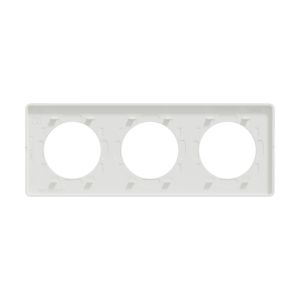 plaque 3 postes Schneider Odace Touch bois naturel avec liseré blanc - vue de dos