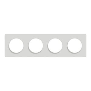 plaque quadruple blanc SCHNEIDER Odace Touch - vue de face