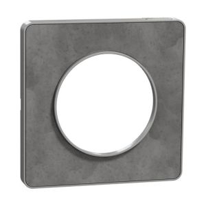 plaque 1 poste schneider odace touch couleur ardoise et liseré aluminium