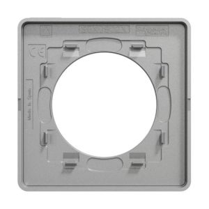 plaque 1 poste schneider odace touch couleur ardoise et liseré aluminium - vue de dos