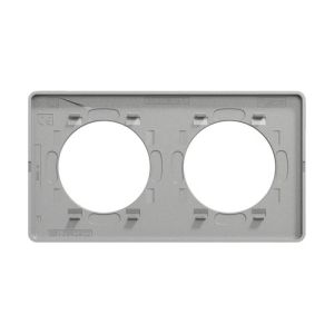 Plaque double Schneider Odace Touch Kvadrat ombre avec liseré aluminium - vue de dos