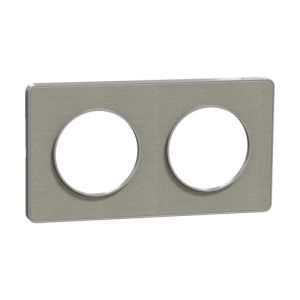 plaque 2 postes vertical schneider odace touch finition Kvadrat perle avec liseré aluminium