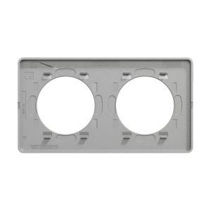 plaque 2 postes vertical schneider odace touch finition Kvadrat perle avec liseré aluminium - vue de dos