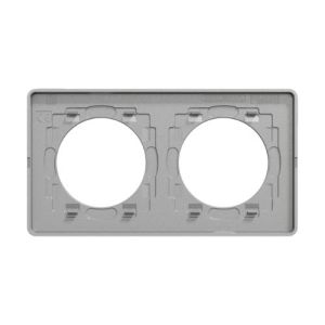 Plaque double SCHNEIDER Odace Touch ardoise avec liseré aluminium - vue de dos