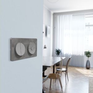 Plaque double SCHNEIDER Odace Touch ardoise avec liseré aluminium - photo ambiance intérieur