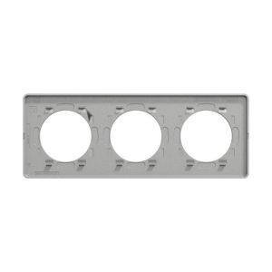 plaque 3 postes Schneider Odace Touch horizontaux ou verticaux entraxe 71mm aluminium - vue de dos