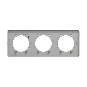 plaque 3 postes Schneider Odace Touch finition Kvadrat gris perle avec liseré aluminium - vue de dos