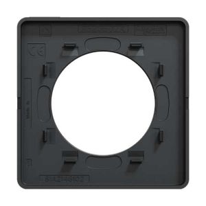 Plaque simple SCHNEIDER Odace Touch en tissu Kvadrat noir et liseré anthracite - vue de dos