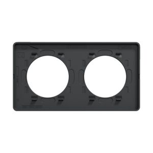 plaque 2 postes horizontaux ou verticaux Schneider Odace Touch couleur anthracite - vue de dos