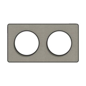 plaque 2 postes Schneider Odace Touch finition Kvadrat gris perle avec liseré anthracite - vue de face