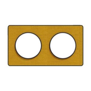 plaque 2 postes Schneider Odace Touch finition Kvadrat ocre avec liseré anthracite - vue de face