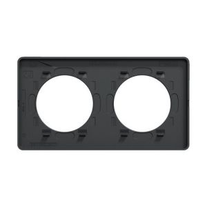 plaque 2 postes Schneider Odace Touch finition Kvadrat ocre avec liseré anthracite - vue de dos