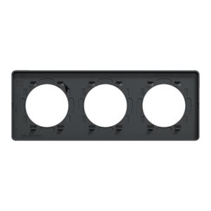 plaque 3 postes Schneider Odace Touch horizontaux ou verticaux entraxe 71mm anthracite - vue de dos