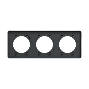 Plaque triple SCHNEIDER Odace Touch aluminium brossé avec liseré anthracite - vue de dos