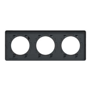 plaque 3 postes Schneider Odace Touch finition Kvadrat noir avec liseré anthracite - vue de dos