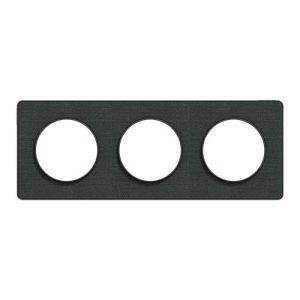 plaque 3 postes Schneider Odace Touch finition Kvadrat noir avec liseré anthracite - vue de face