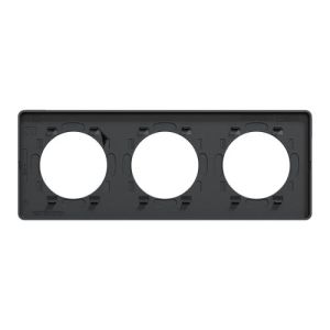 plaque 3 postes Schneider Odace Touch finition Kvadrat gris perle avec liseré anthracite - vue de dos