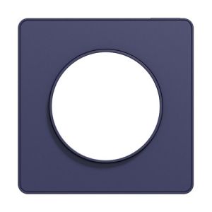plaque 1 poste Schneider Odace Touch couleur bleu cobalt - vue de face