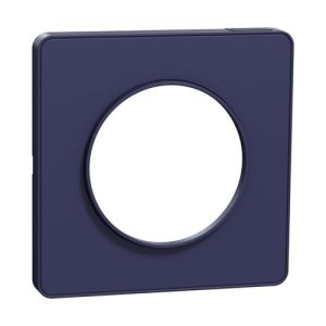 plaque 1 poste Schneider Odace Touch couleur bleu cobalt