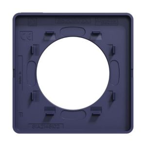 Plaque simple SCHNEIDER Odace Touch finition tissu Kvadrat bleu roi avec liseré bleu cobalt - vue de dos