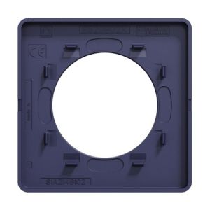 plaque 1 poste Schneider Odace Touch finition Kvadrat ocre avec liseré bleu cobalt - vue de dos