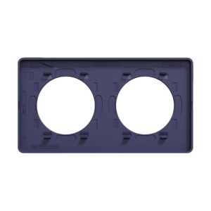 plaque 2 postes Schneider Odace Touch horizontaux ou verticaux 71mm bleu cobalt - vue de dos