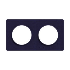 plaque 2 postes Schneider Odace Touch finition Kvadrat bleu roi avec liseré bleu cobalt - vue de face