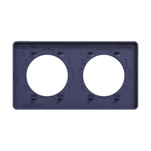 plaque 2 postes Schneider Odace Touch finition Kvadrat bleu roi avec liseré bleu cobalt - vue de dos